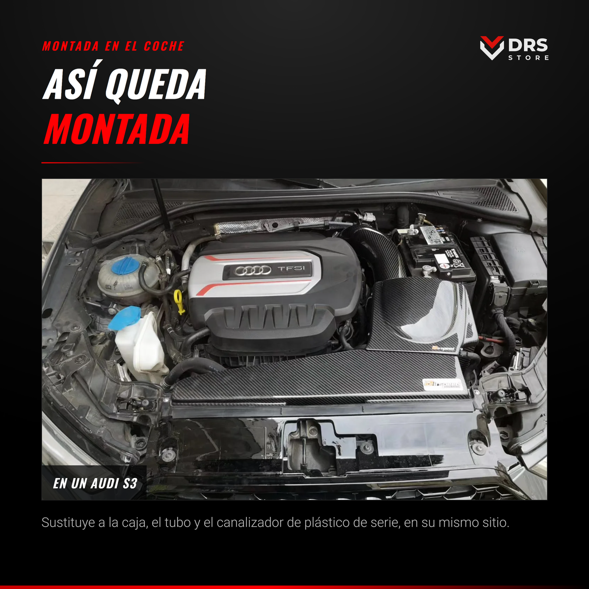 Admisión de carbono 2.0 TSI EA888.3: montada en el coche