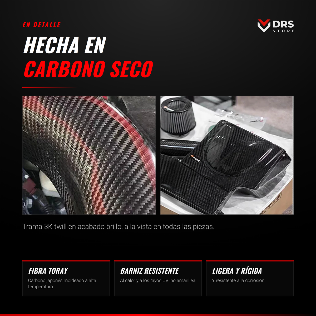 Admisión de carbono 2.0 TSI EA888.3: detalle del carbono