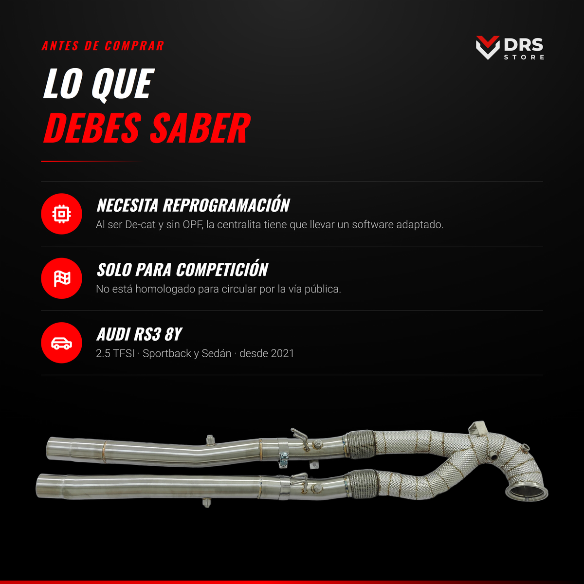 Downpipe Audi RS3 8Y De-cat