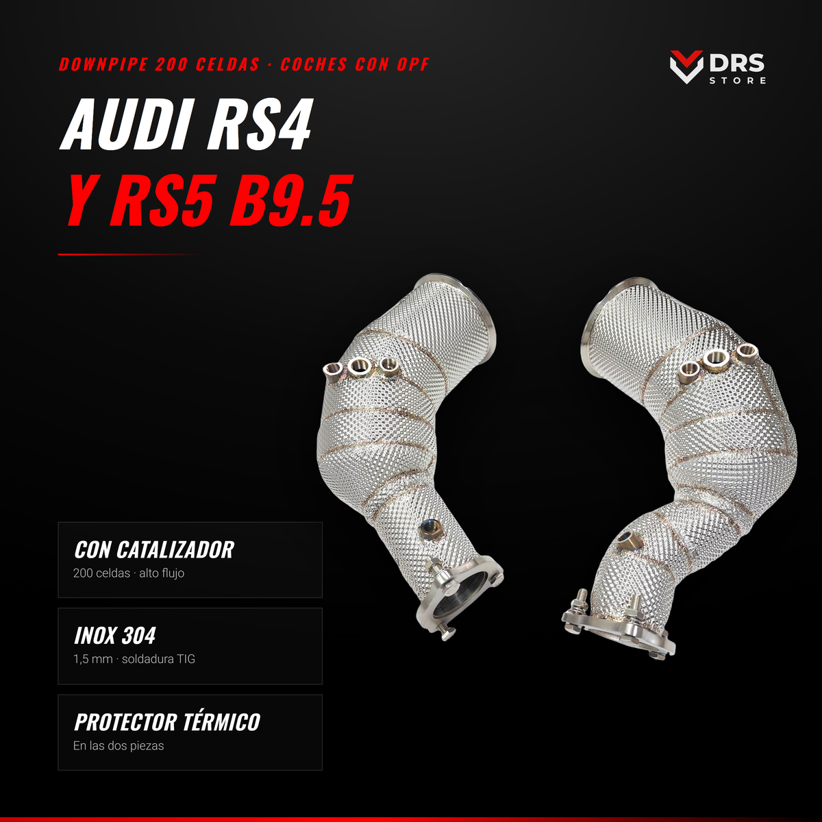 Downpipe Catted Audi RS4 y RS5 B9.5