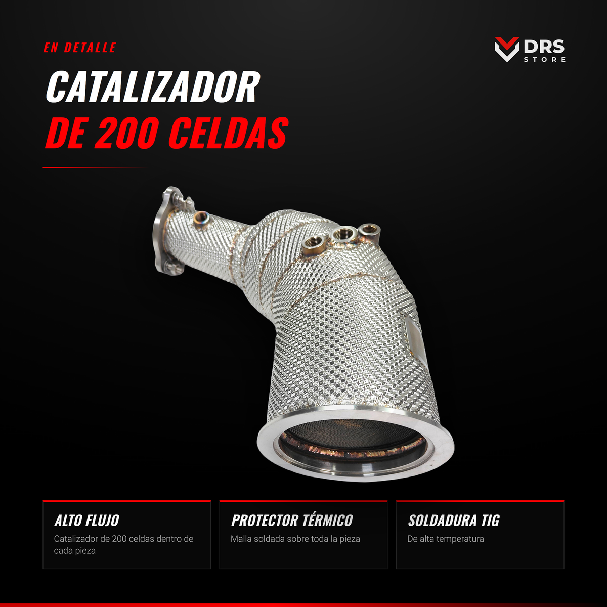 Downpipe Catted Audi RS4 y RS5 B9.5: catalizador de 200 celdas