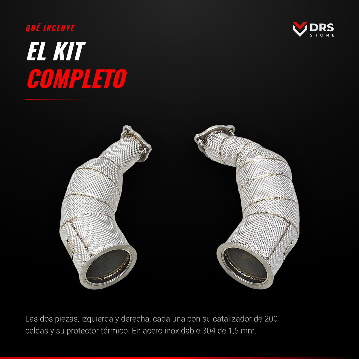 Downpipe Catted Audi RS4 y RS5 B9: las dos piezas del kit