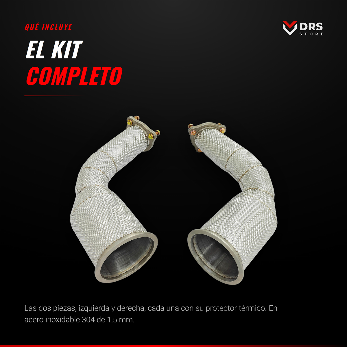 Downpipe Decat Audi RS4 y RS5 B9: las dos piezas del kit