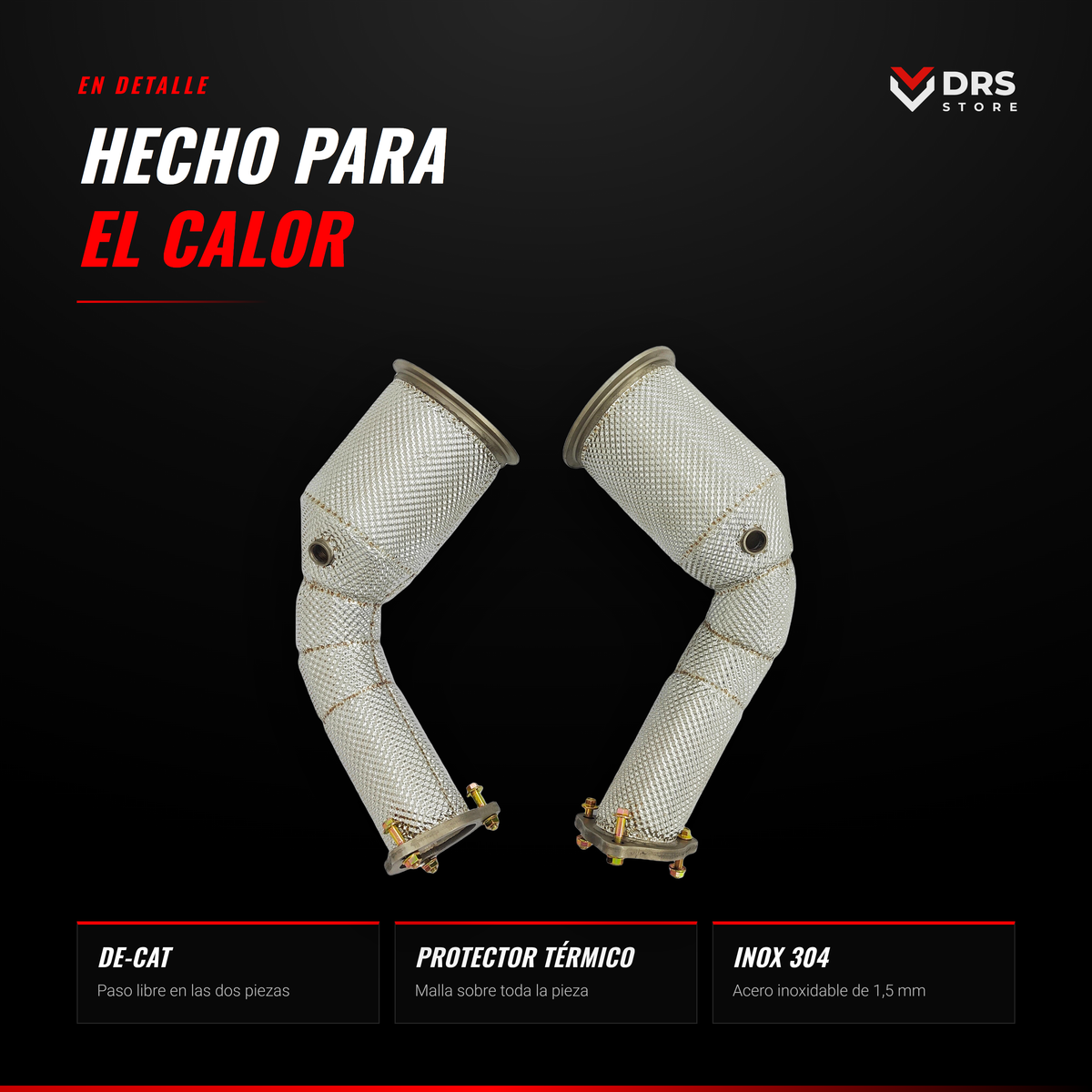 Downpipe Decat Audi RS4 y RS5 B9: protector térmico