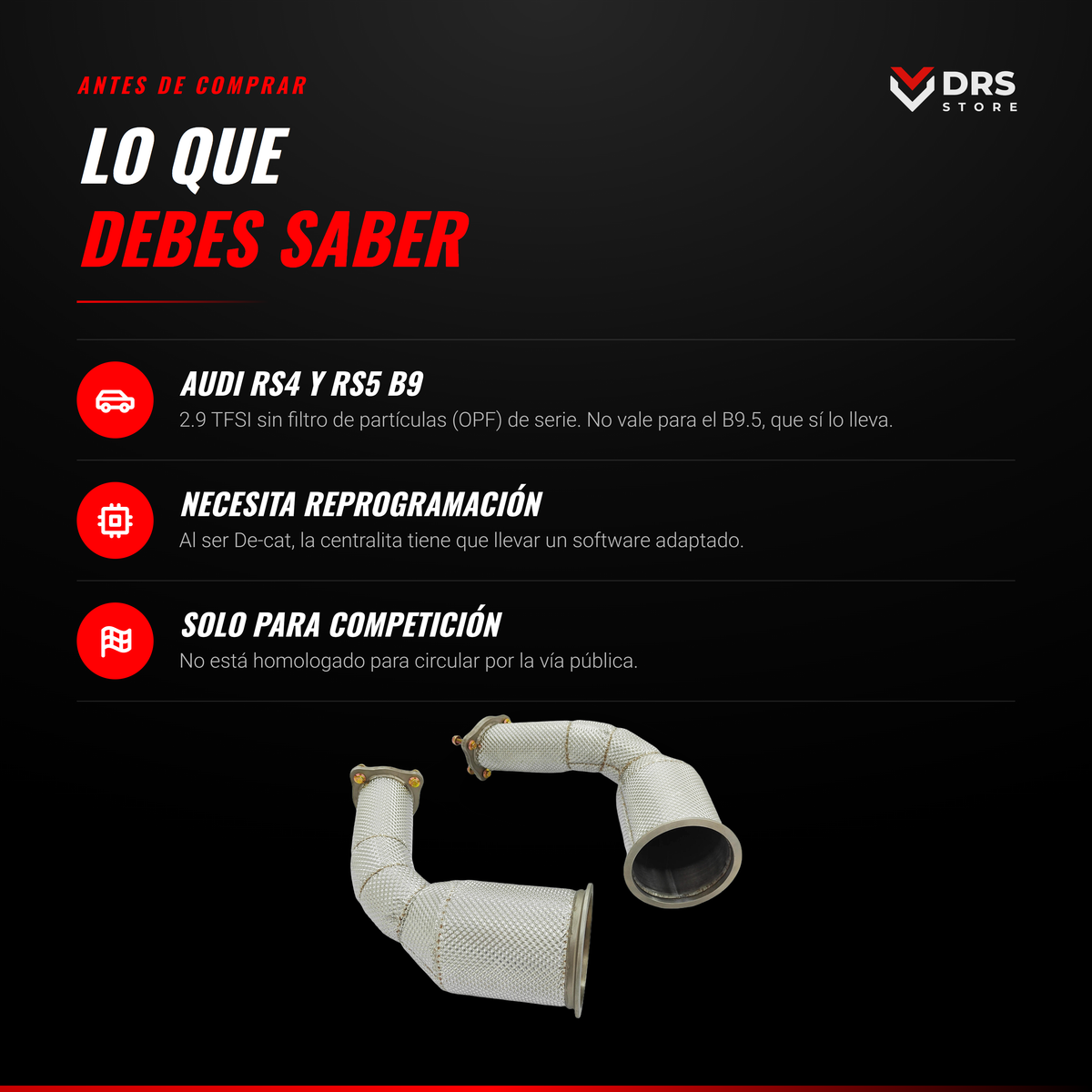 Downpipe Decat Audi RS4 y RS5 B9: lo que debes saber