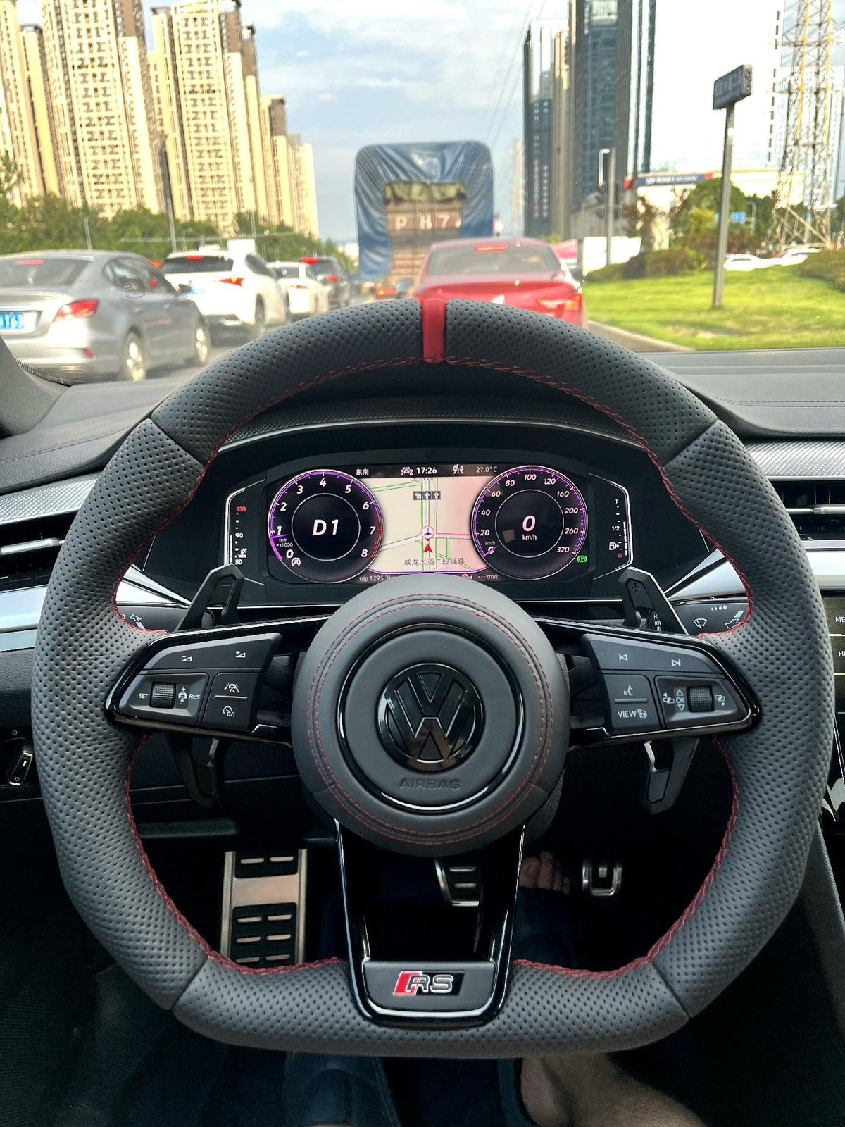 Volante Volkswagen R8 instalado