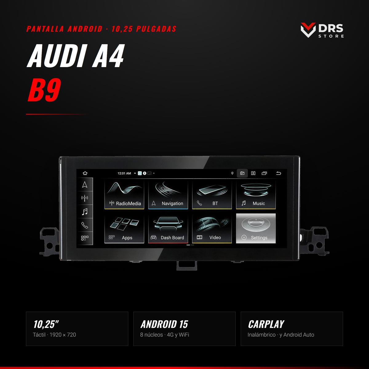 Pantalla Android Audi A4 B9 y A5 F5