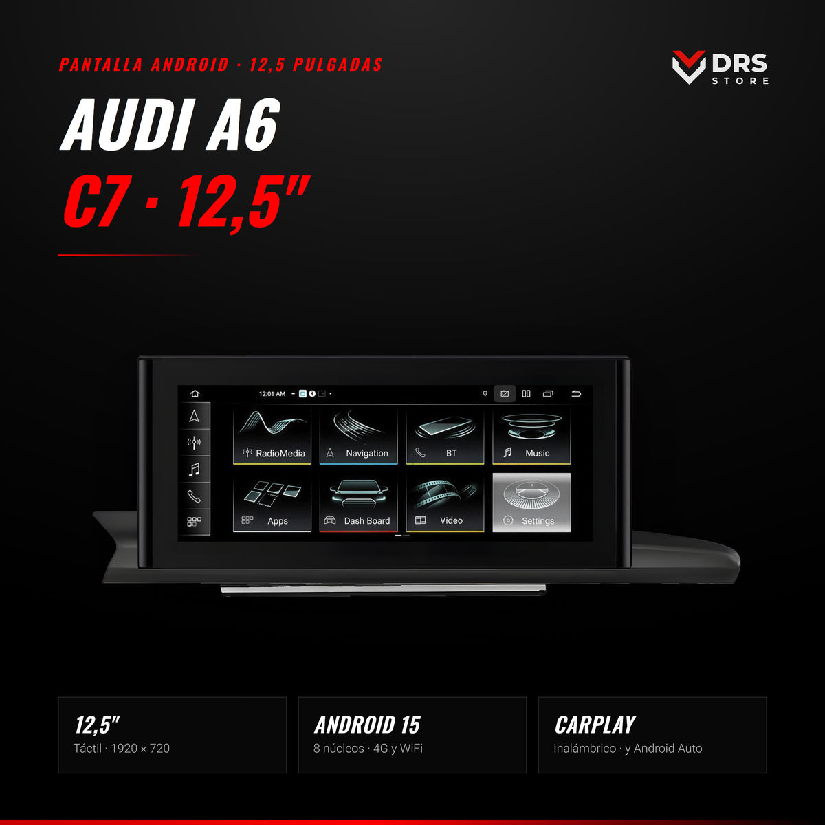 Pantalla Android Audi A6 C7 y A7 4G 12,5"
