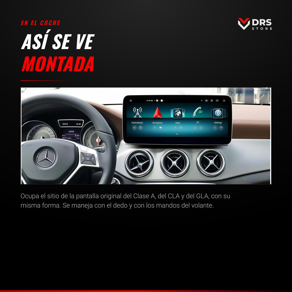Pantalla Android Mercedes Clase A W176, CLA C117 y GLA X156