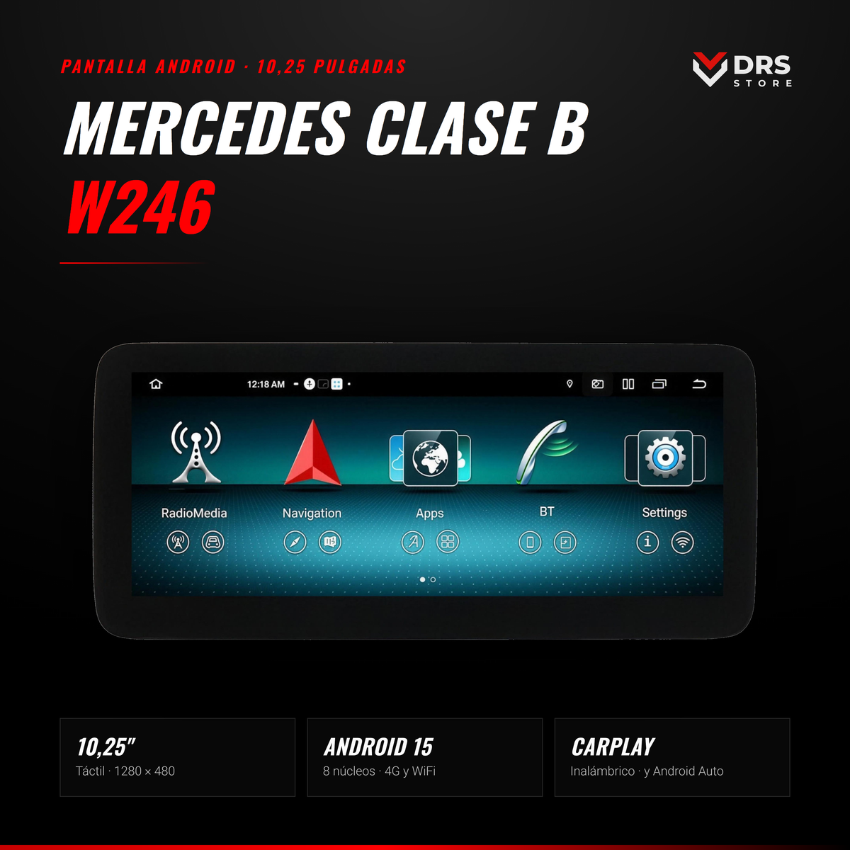 Pantalla Android Mercedes Clase B W246
