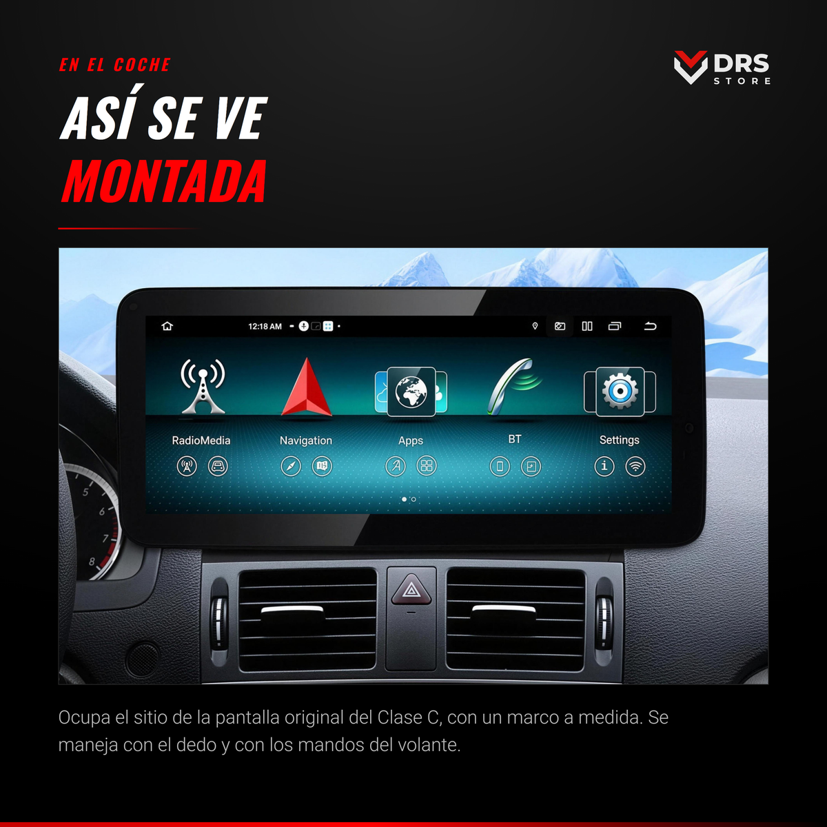 Pantalla Android Mercedes Clase C W204 12,5"