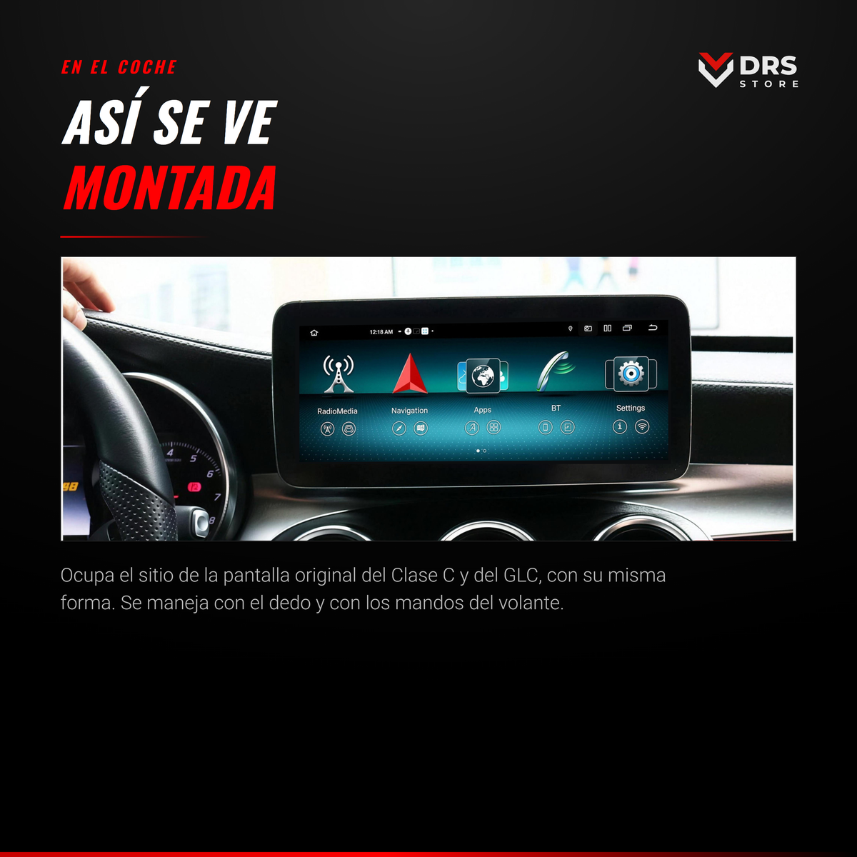 Pantalla Android Mercedes Clase C W205 y GLC X253