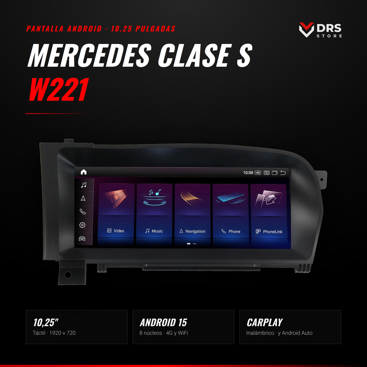 Pantalla Android Mercedes Clase S W221