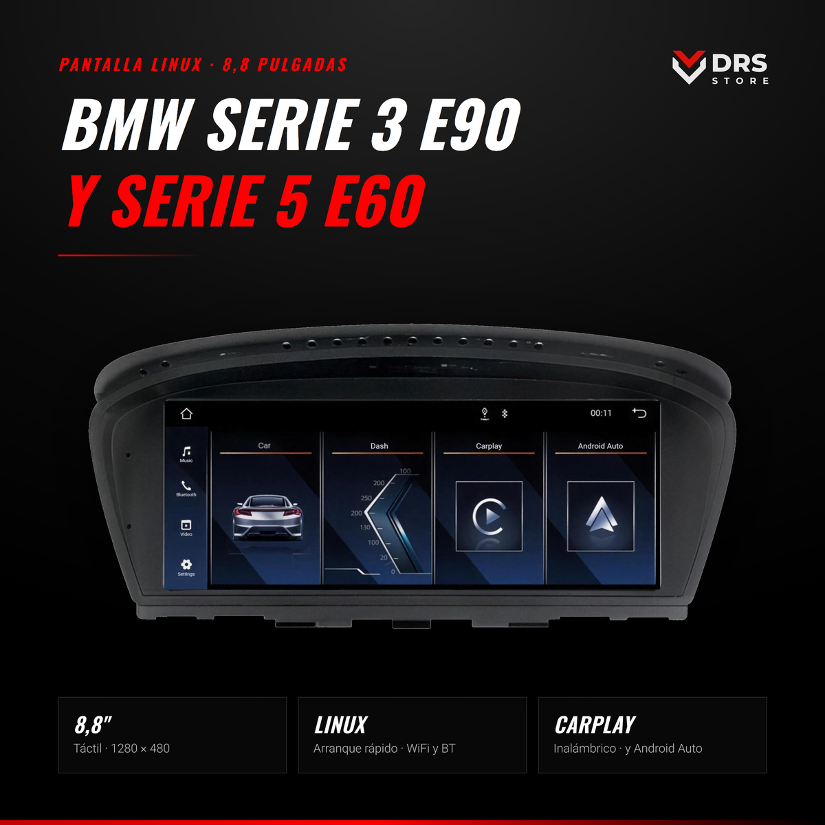 Pantalla Linux BMW Serie 3 E90 y Serie 5 E60