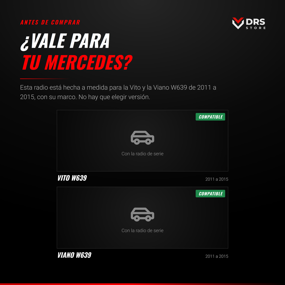 Pantalla Android Mercedes Vito y Viano W639