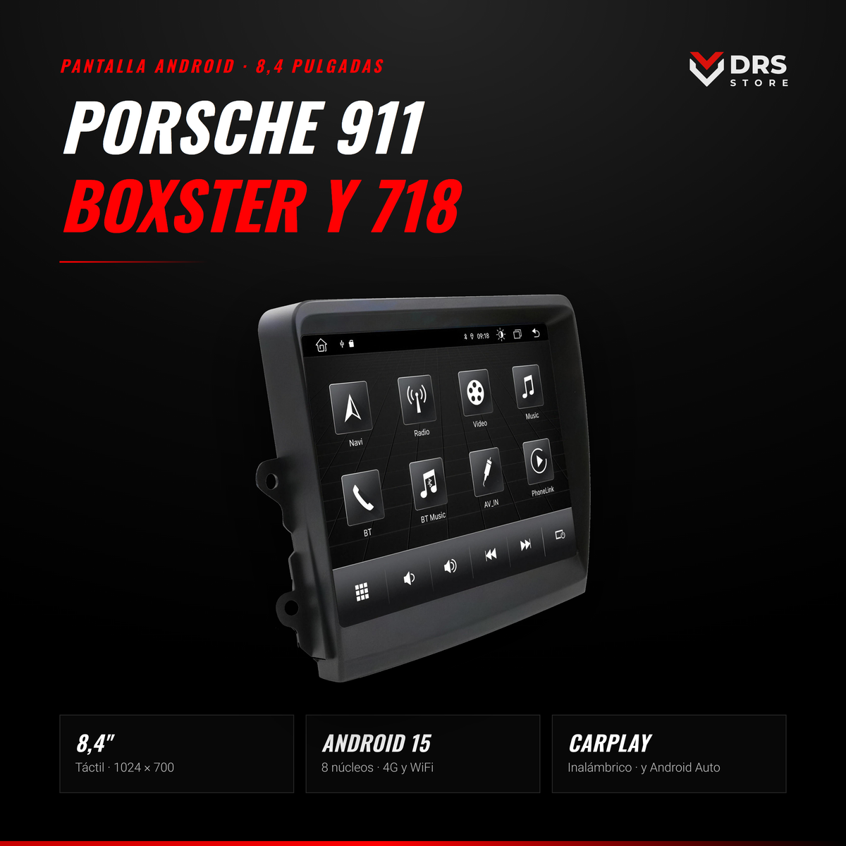 Pantalla Android Porsche 911, Boxster y 718