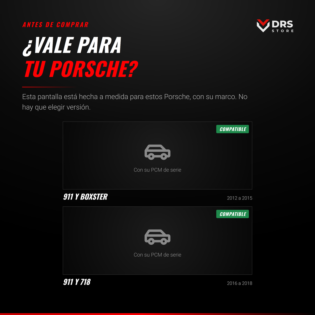 Pantalla Android Porsche 911, Boxster y 718