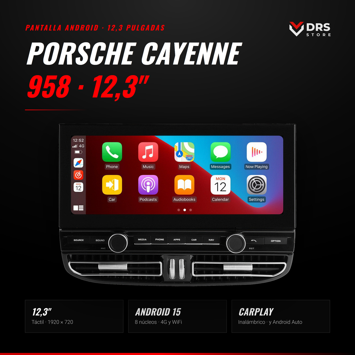 Pantalla Android Porsche Cayenne 958 12,3"