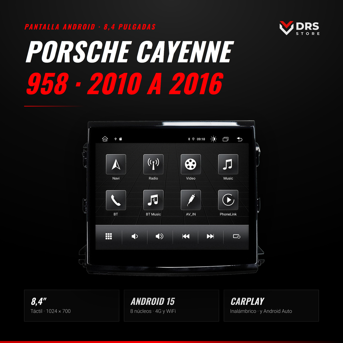 Pantalla Android Porsche Cayenne 958