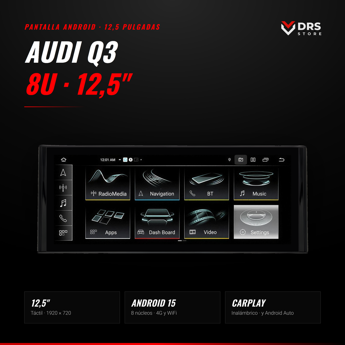 Pantalla Android Audi Q3 8U 12,5"