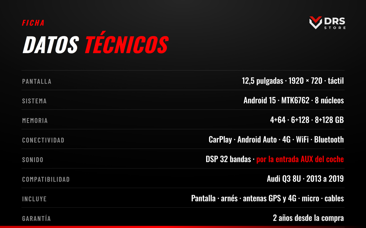 Pantalla Android Audi Q3 8U 12,5", foto 4