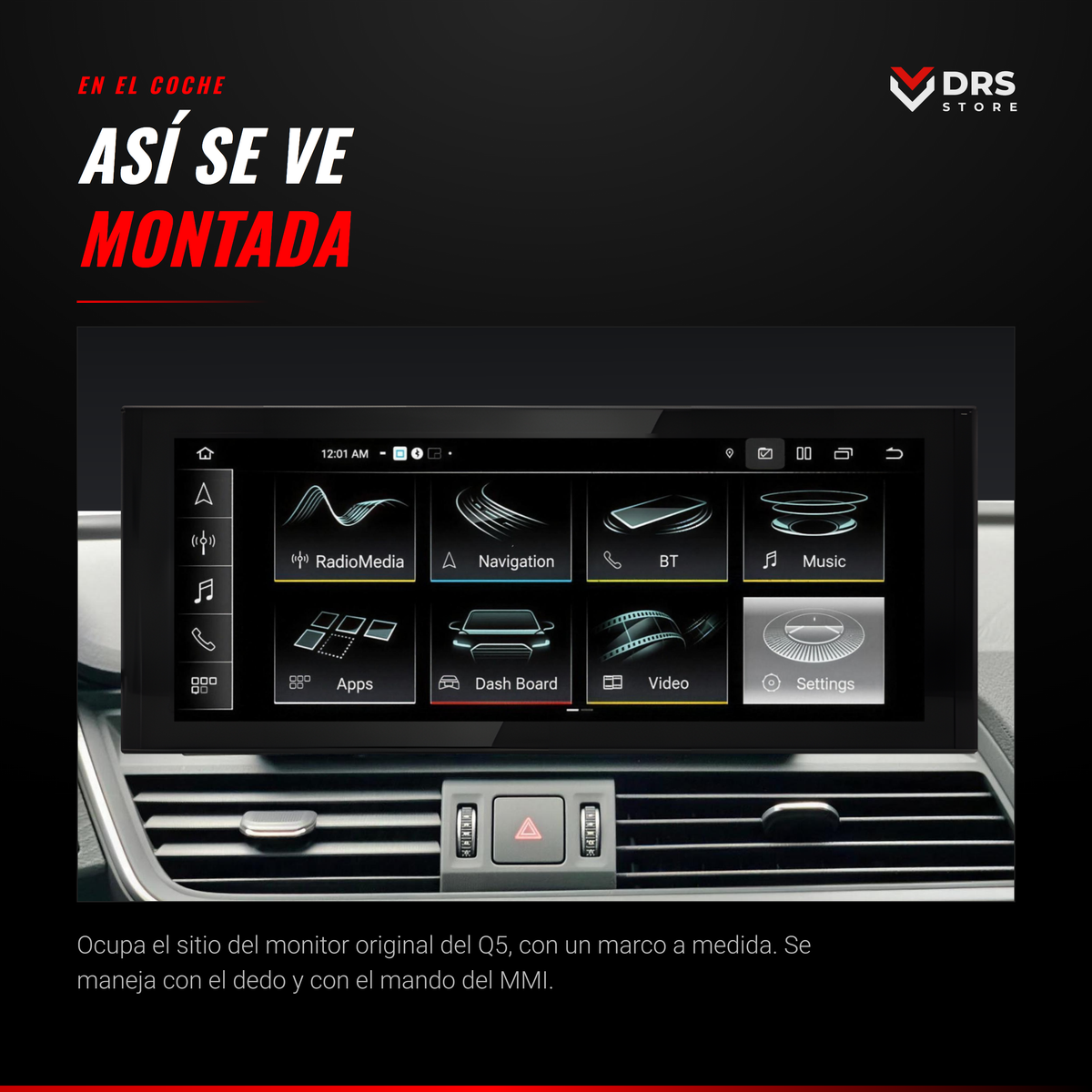 Pantalla Android Audi Q5 FY 12,5", montada en el coche