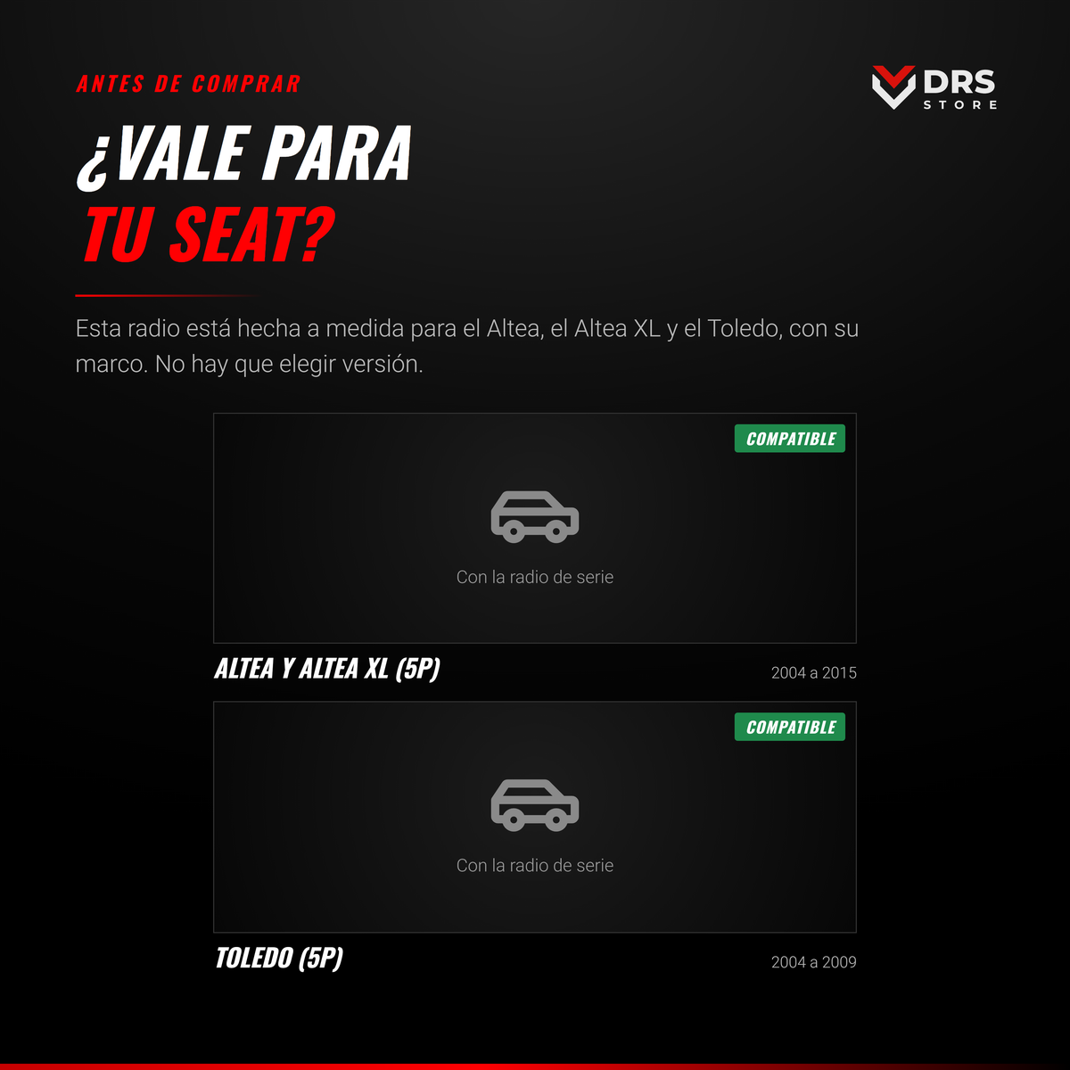 Pantalla Android Seat Altea, Altea XL y Toledo
