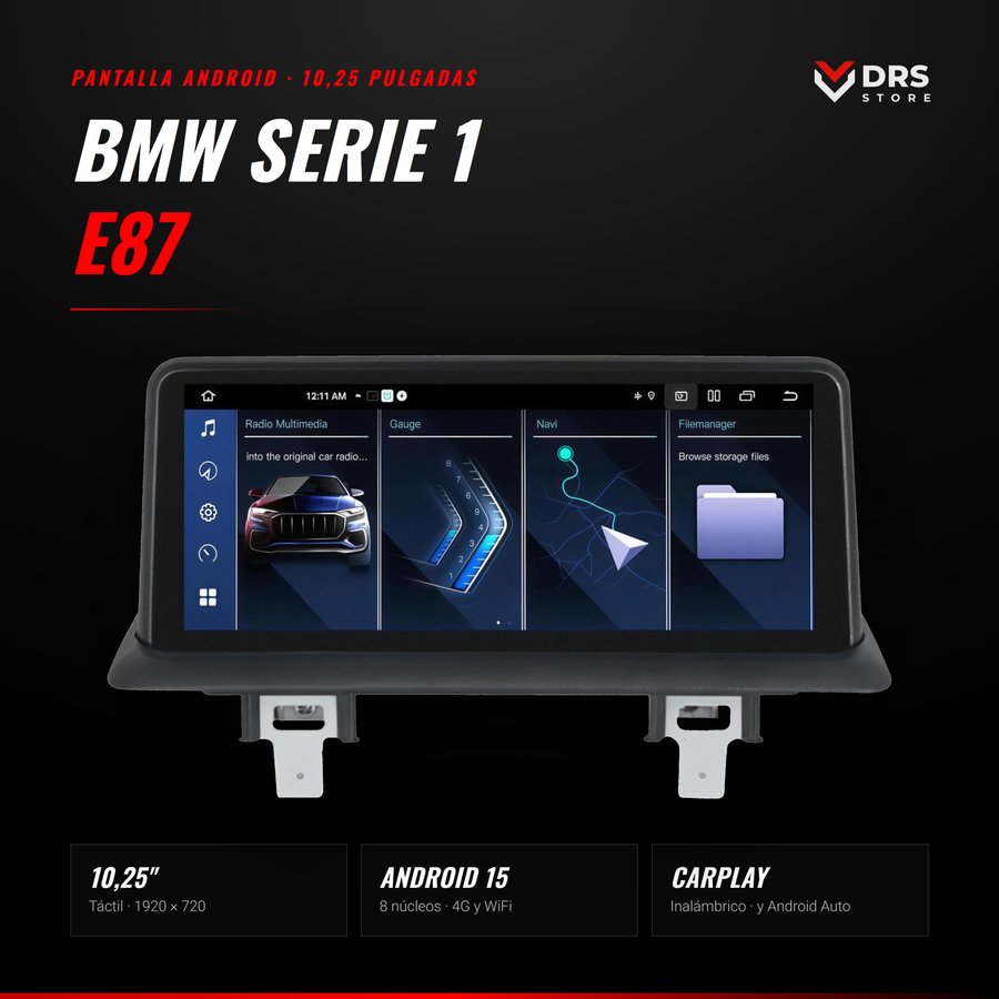 Pantalla Android BMW Serie 1 E81 E82 E87 E88