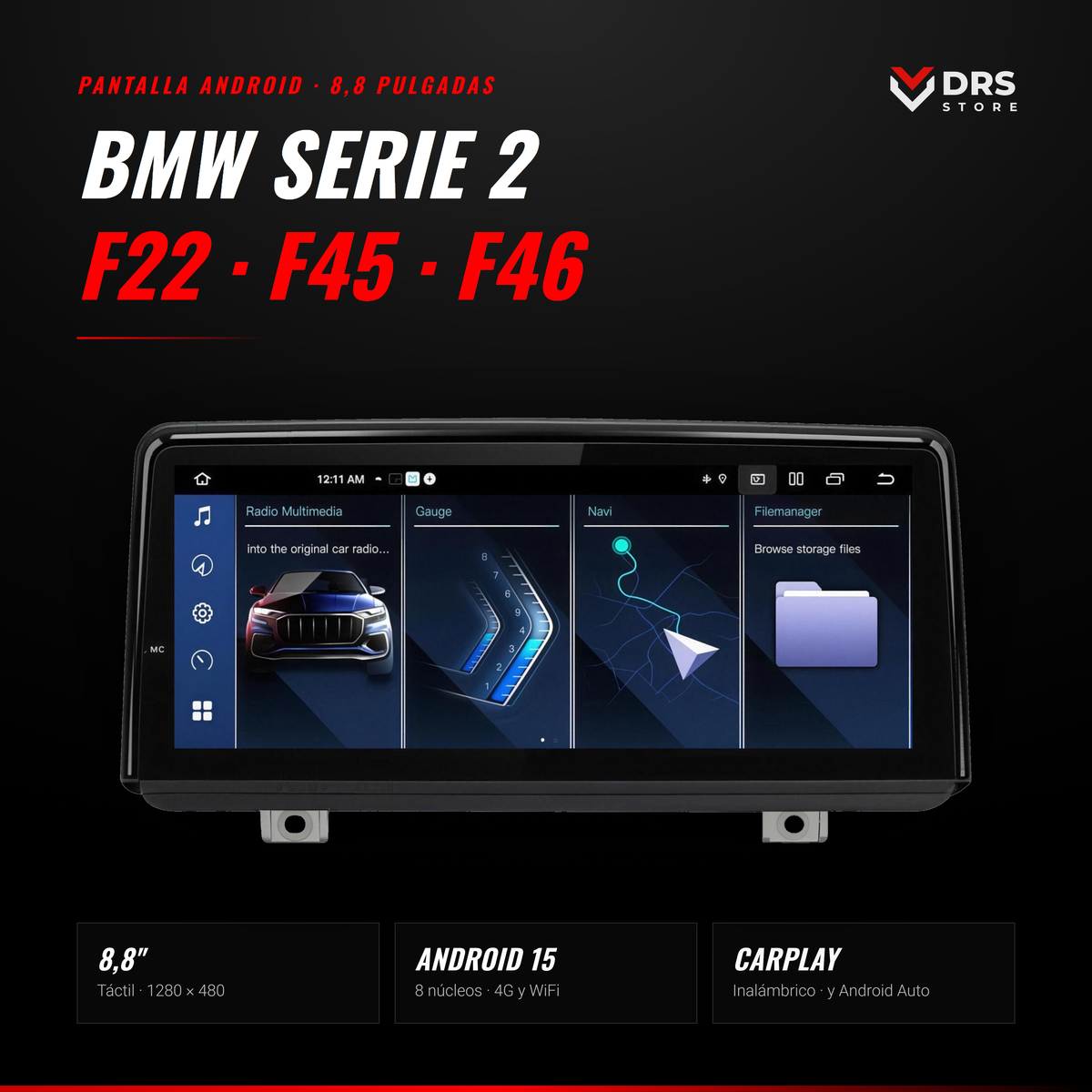 Pantalla Android BMW Serie 2 F22, F23, F45 y F46