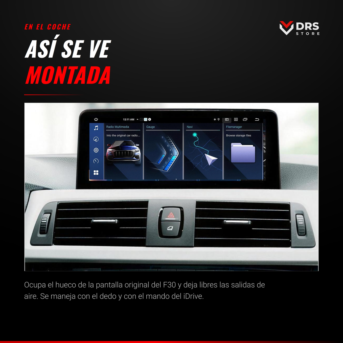 Pantalla Android BMW Serie 3 F30 F31 F34 y Serie 4 F32 F33 F36
