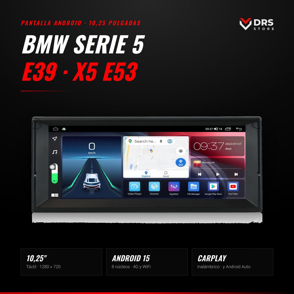 Pantalla Android BMW Serie 5 E39, X5 E53 y Serie 7 E38