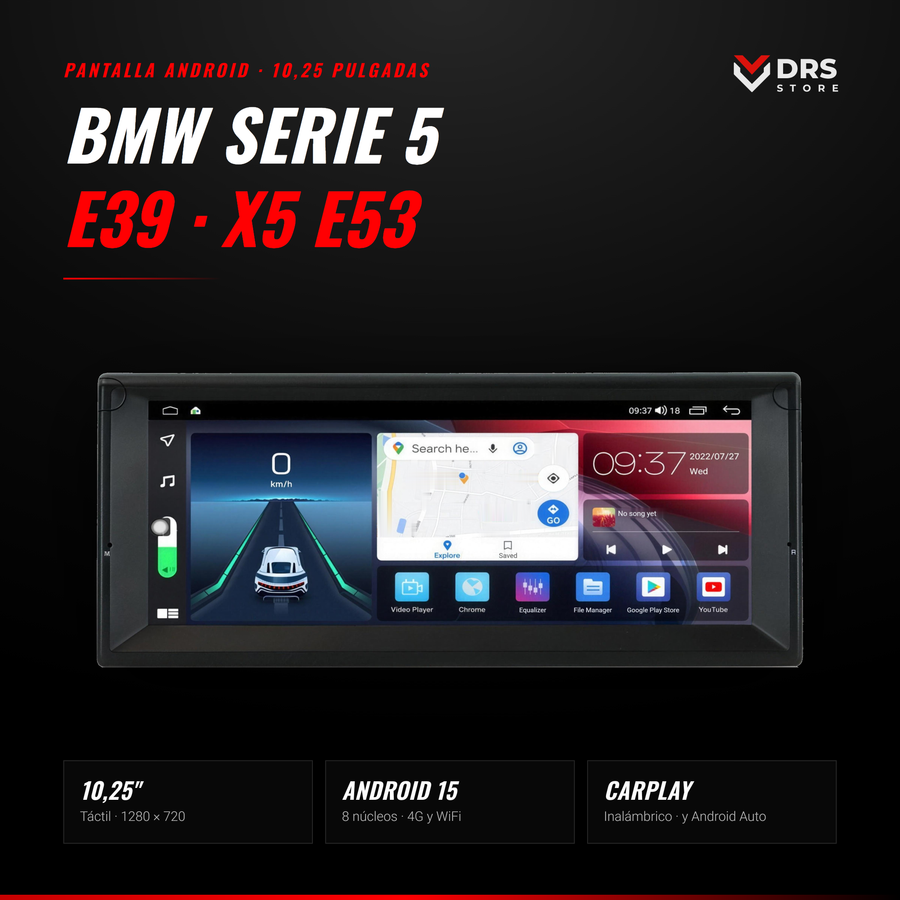 Pantalla Android BMW Serie 5 E39, X5 E53 y Serie 7 E38