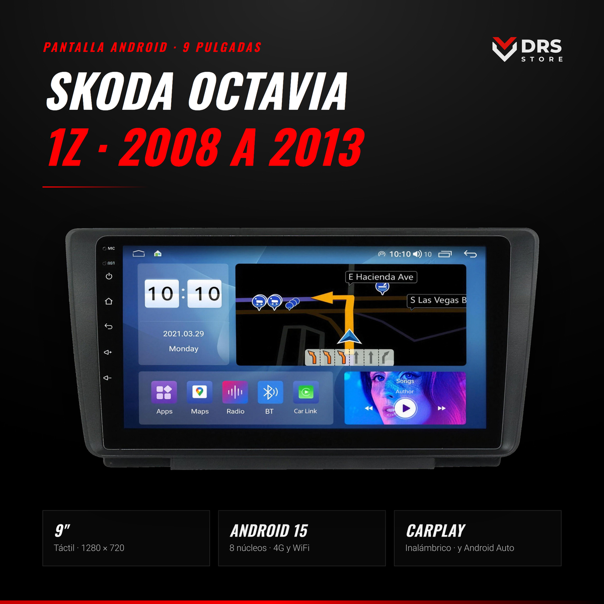 Pantalla Android Skoda Octavia 1Z