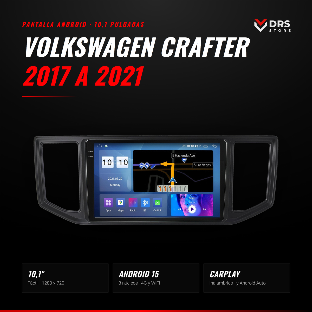 Pantalla Android Volkswagen Crafter 2017-2021