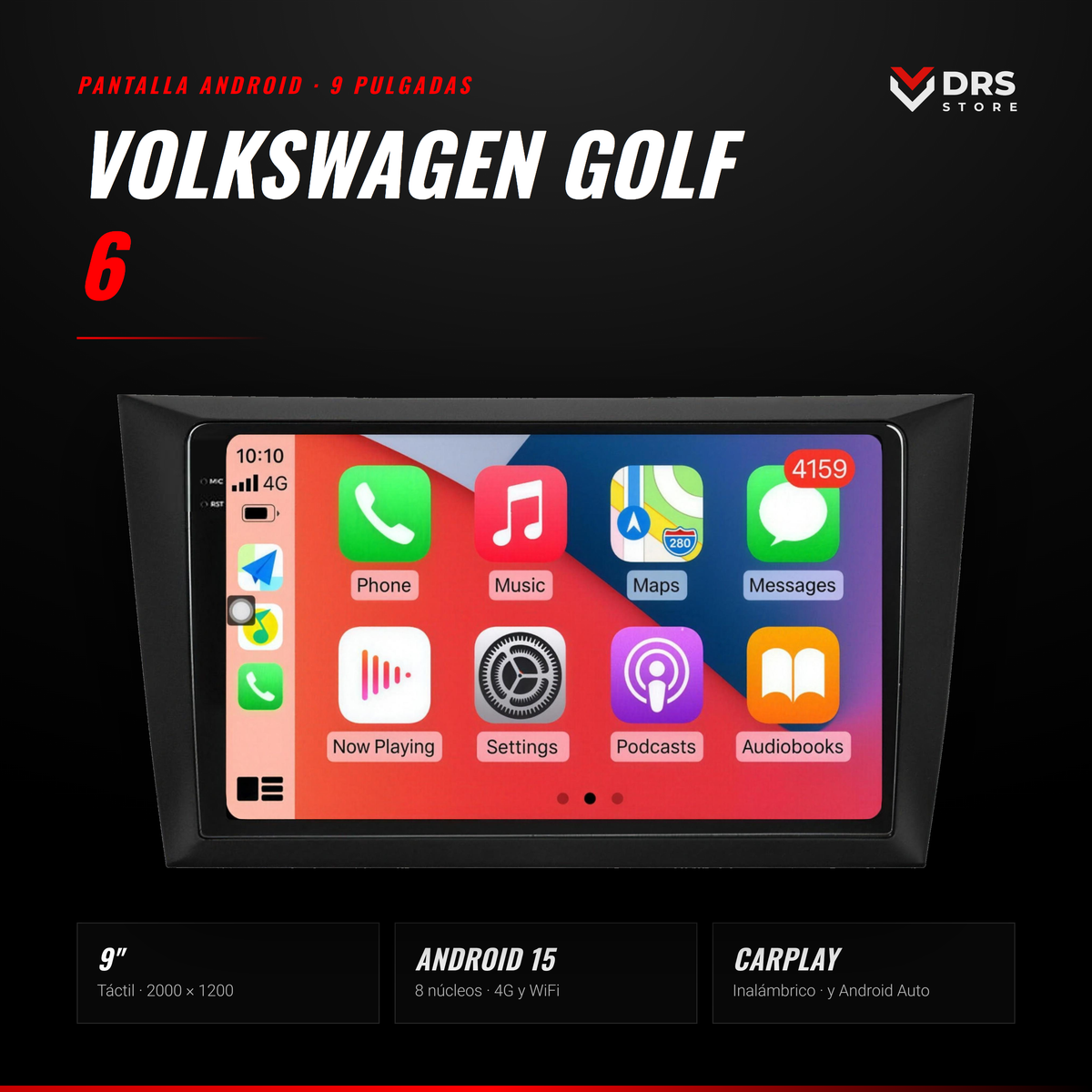 Pantalla Android Volkswagen Golf 6 y Golf 6 Cabrio