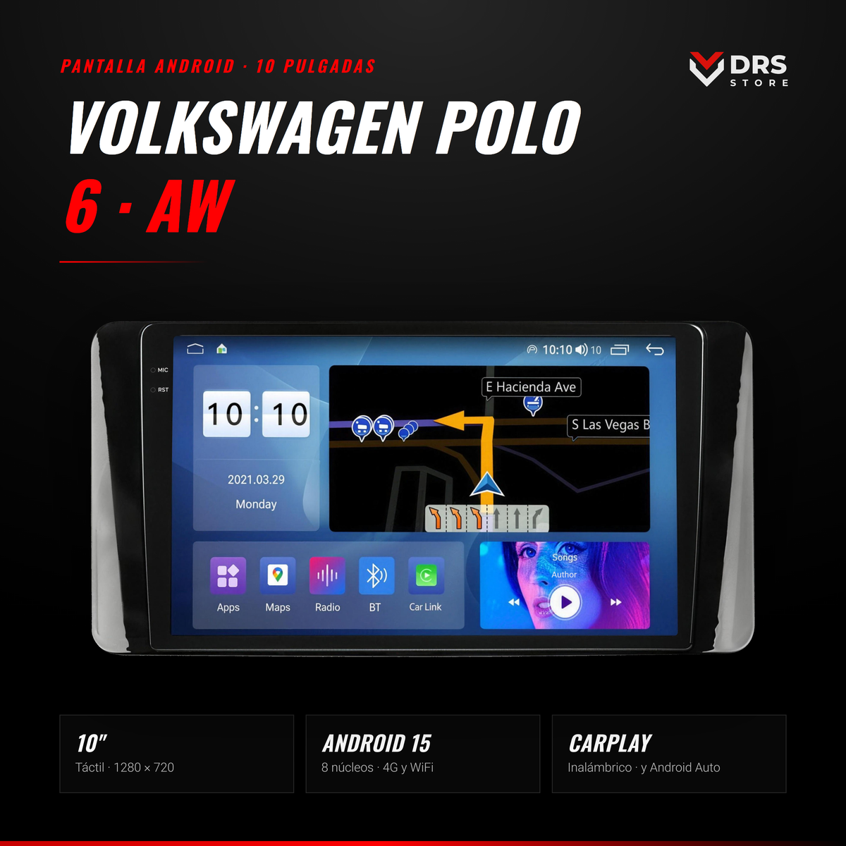 Pantalla Android Volkswagen Polo 6 (AW)