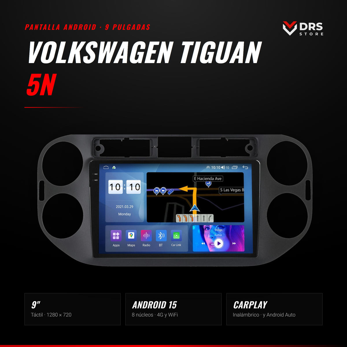 Pantalla Android Volkswagen Tiguan 5N