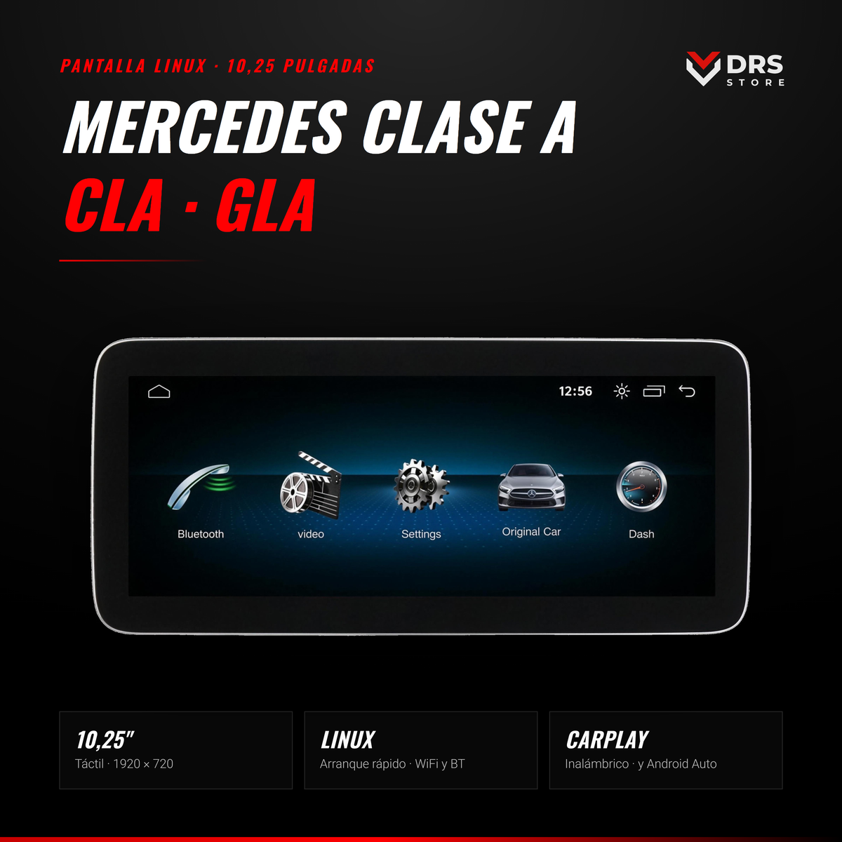 Pantalla Linux Mercedes Clase A W176, CLA C117 y GLA X156