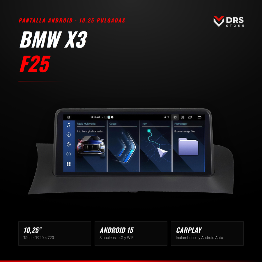 Pantalla Android BMW X3 F25 y X4 F26