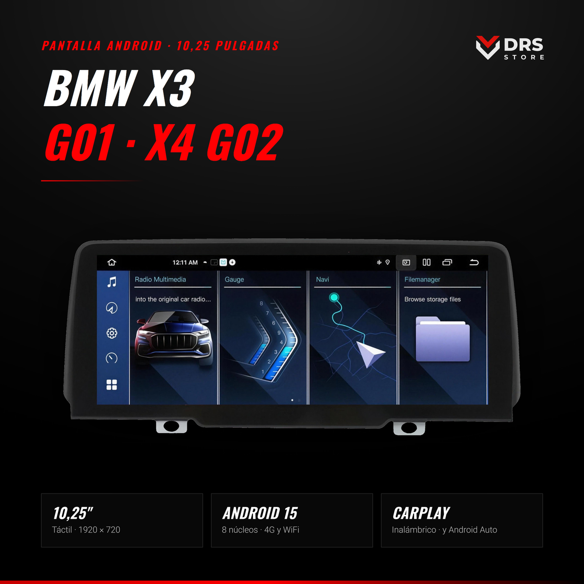 Pantalla Android BMW X3 G01 y X4 G02