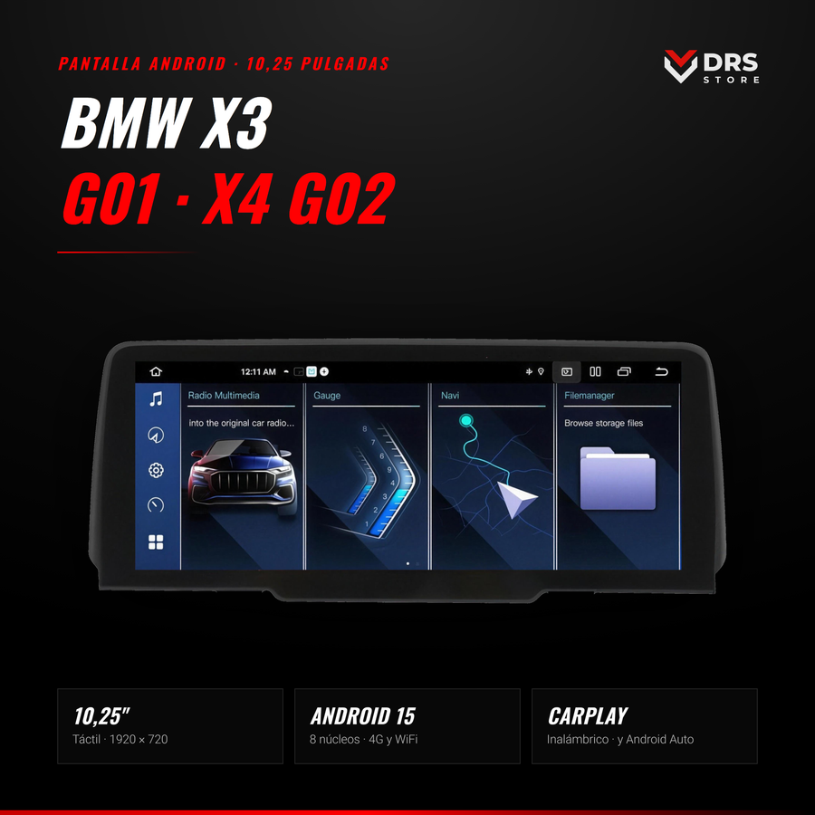 Pantalla Android BMW X3 G01 y X4 G02