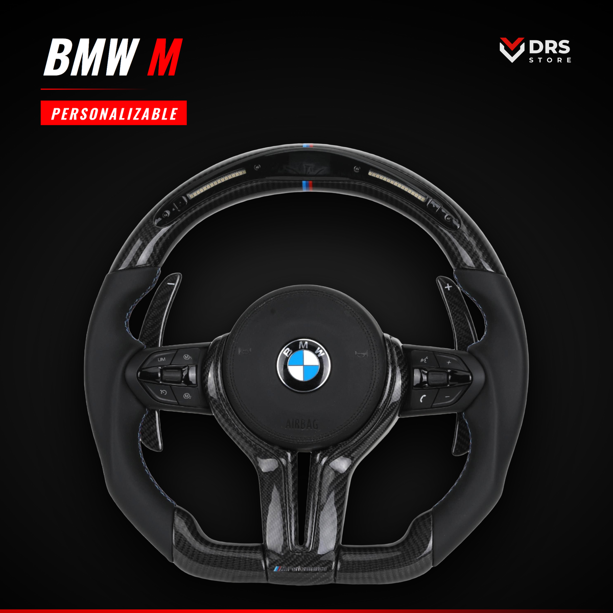Volante BMW M en fibra de carbono con display LED