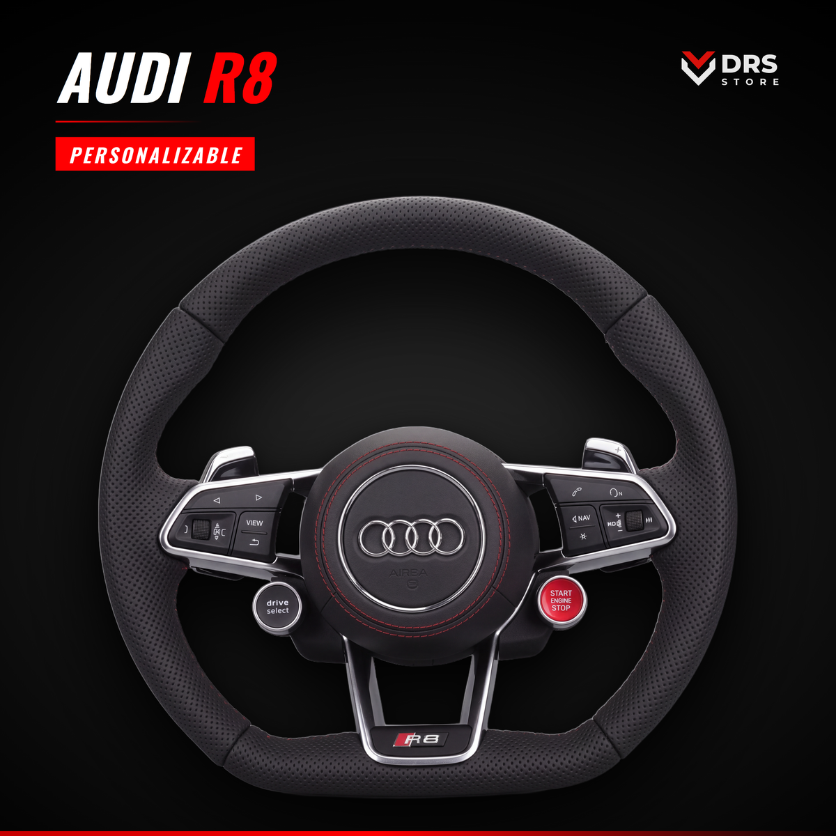 Volante Audi R8 de serie en cuero perforado negro