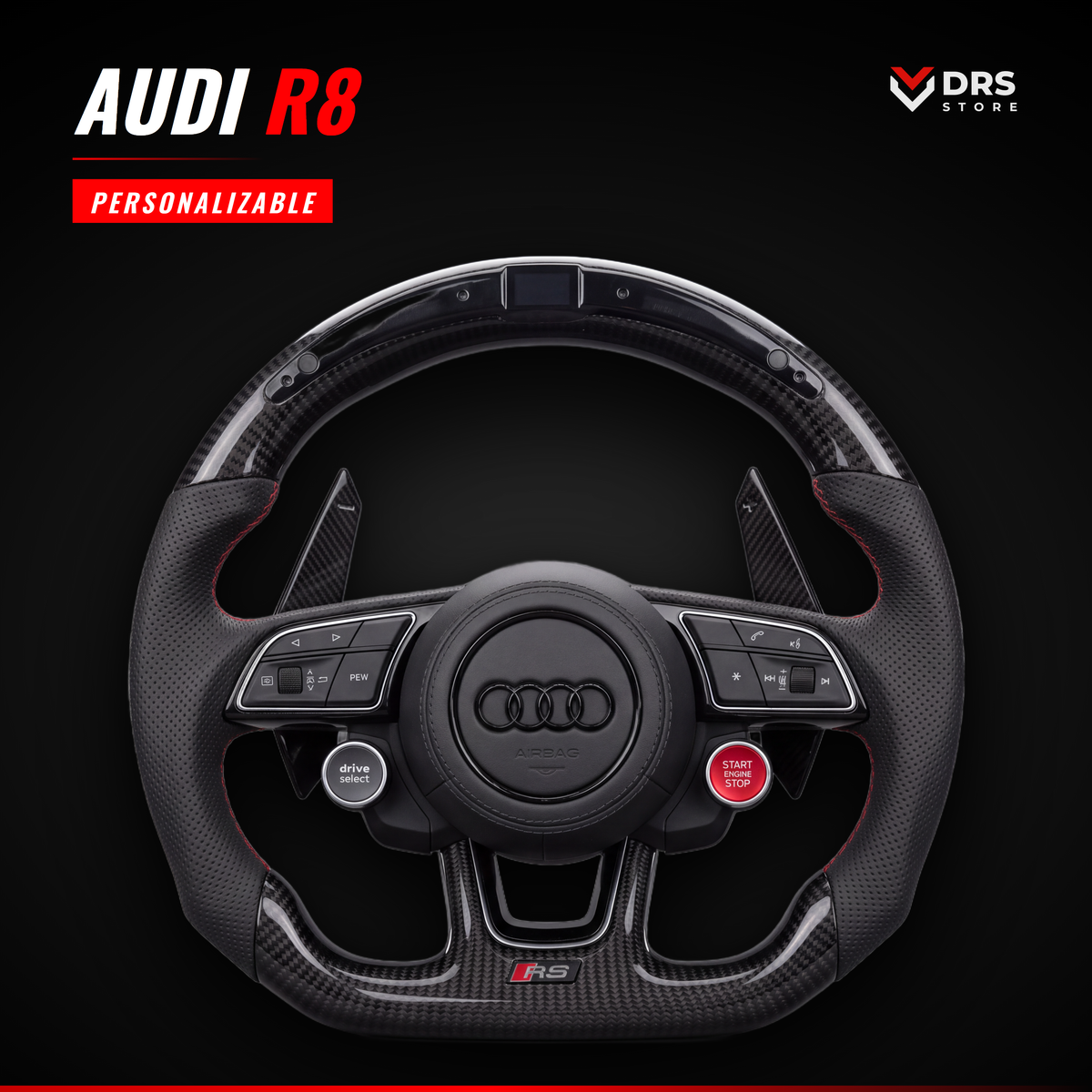 Volante Audi R8 en fibra de carbono con display LED