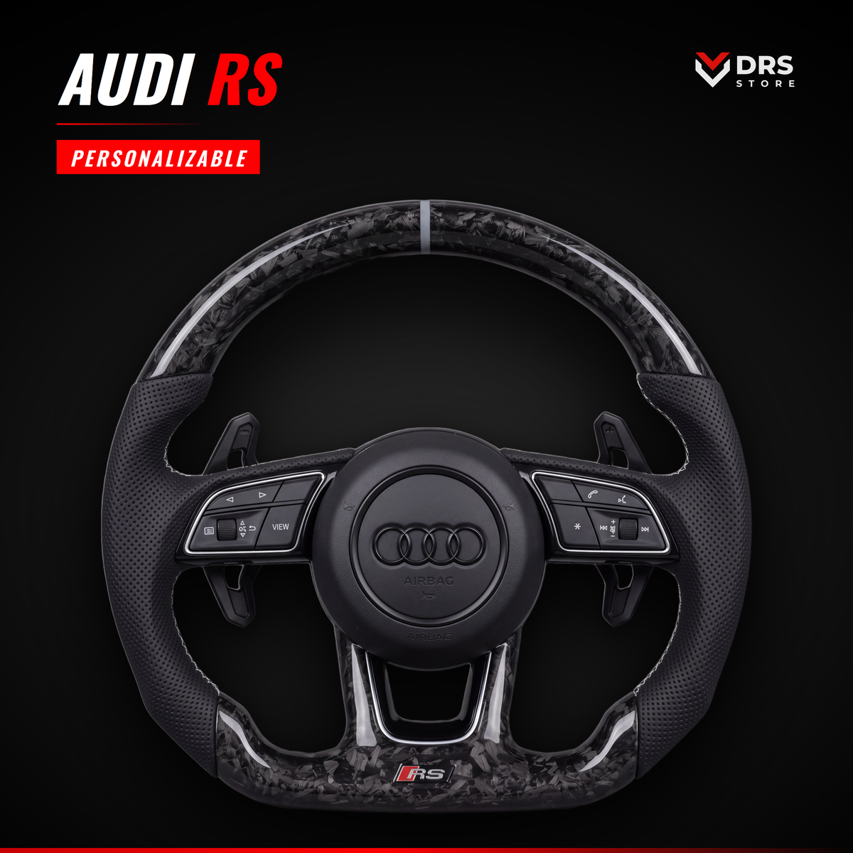 Volante Audi RS en carbono forjado y cuero perforado
