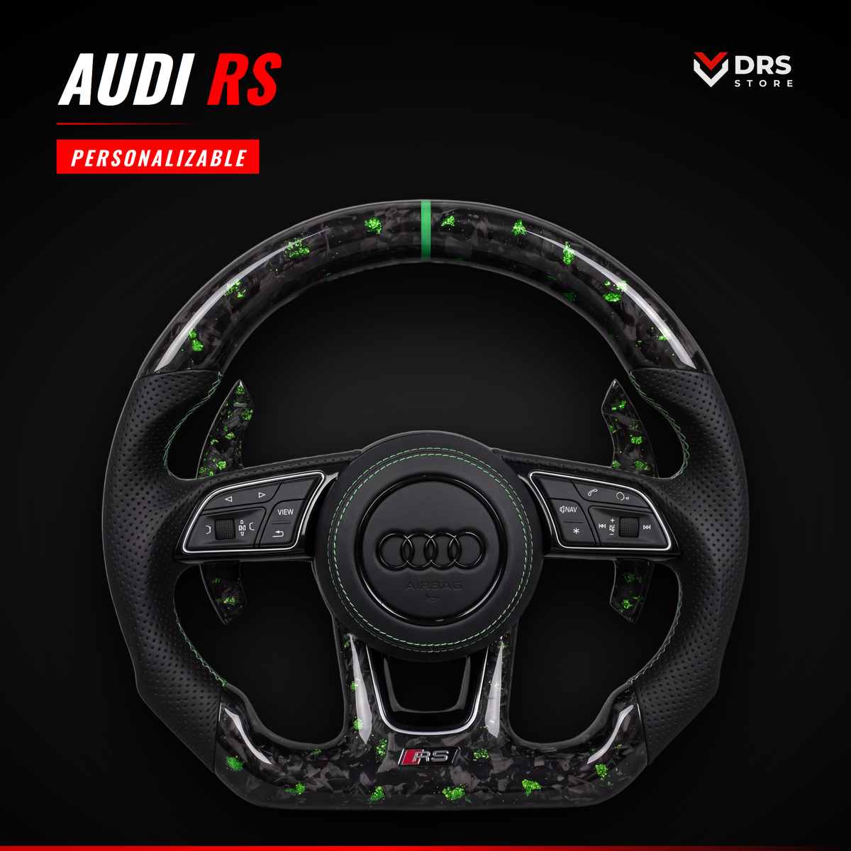 Volante Audi RS en carbono forjado verde