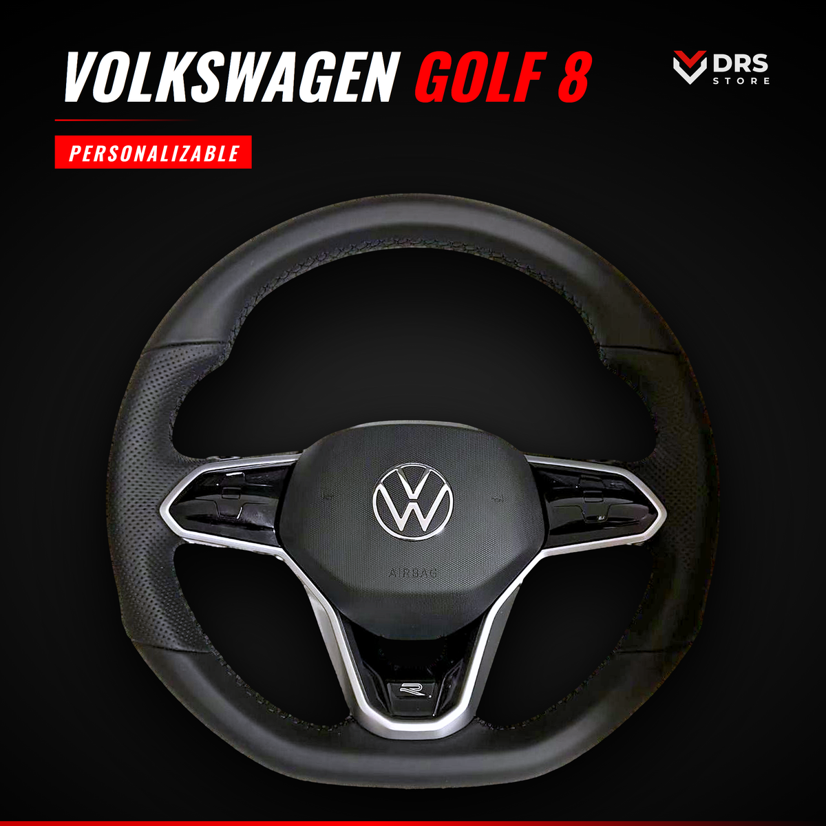 Volante Volkswagen Golf 8 de serie en cuero con mandos táctiles