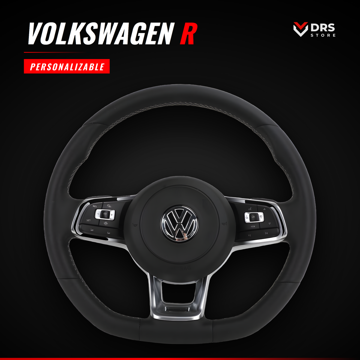 Volante Volkswagen R de serie en cuero liso