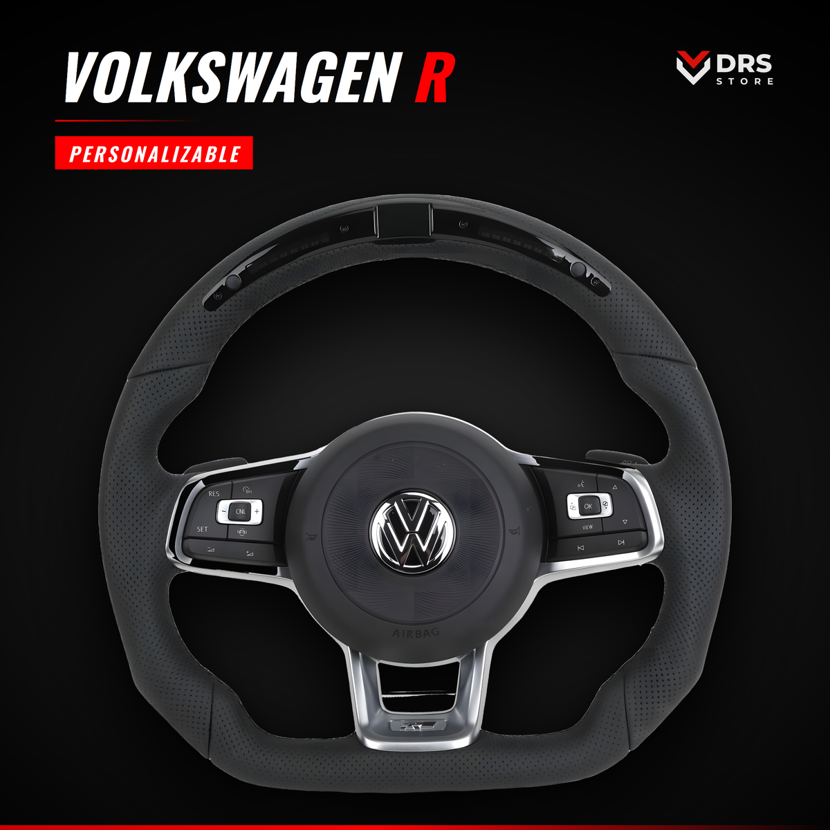 Volante Volkswagen R en cuero perforado con display LED